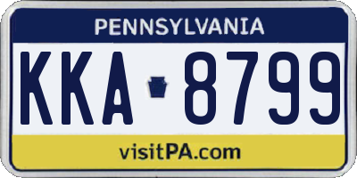PA license plate KKA8799