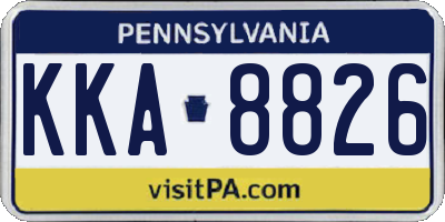 PA license plate KKA8826