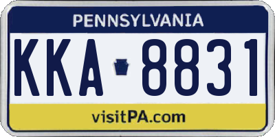 PA license plate KKA8831