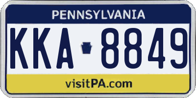 PA license plate KKA8849