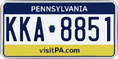 PA license plate KKA8851
