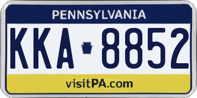 PA license plate KKA8852