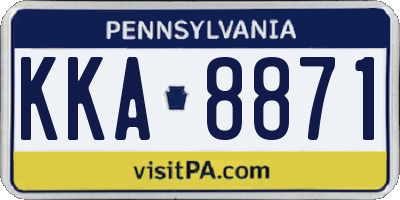 PA license plate KKA8871