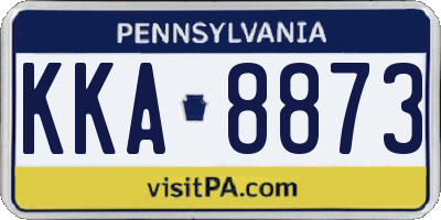 PA license plate KKA8873