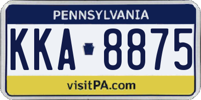 PA license plate KKA8875