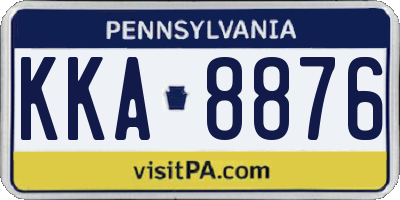 PA license plate KKA8876