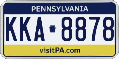 PA license plate KKA8878