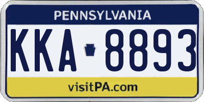 PA license plate KKA8893
