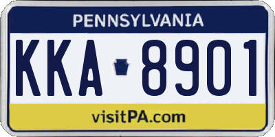PA license plate KKA8901