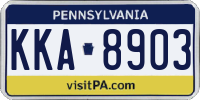 PA license plate KKA8903