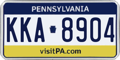 PA license plate KKA8904