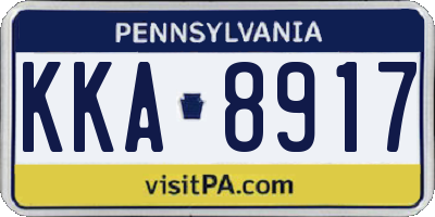 PA license plate KKA8917