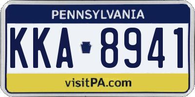 PA license plate KKA8941