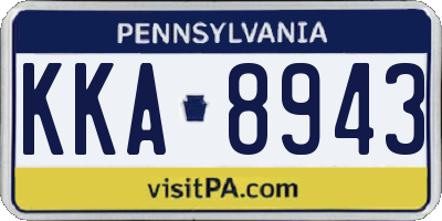 PA license plate KKA8943