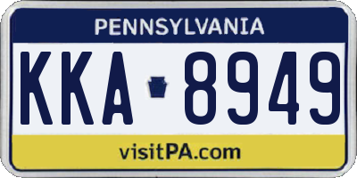 PA license plate KKA8949