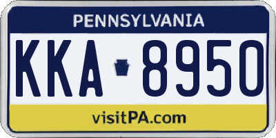 PA license plate KKA8950