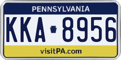 PA license plate KKA8956