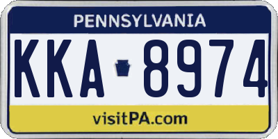 PA license plate KKA8974
