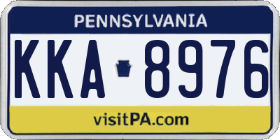 PA license plate KKA8976
