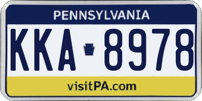 PA license plate KKA8978