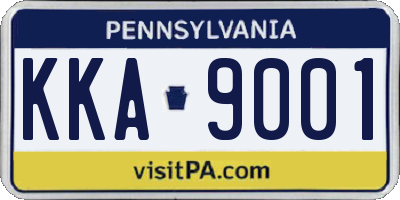 PA license plate KKA9001