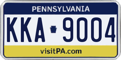 PA license plate KKA9004
