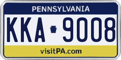 PA license plate KKA9008