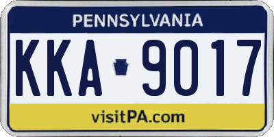 PA license plate KKA9017
