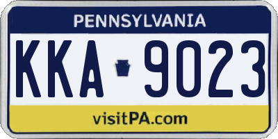 PA license plate KKA9023