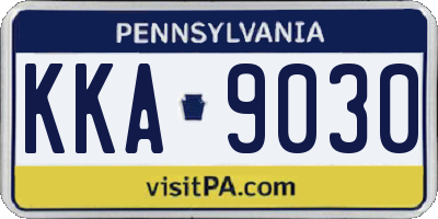 PA license plate KKA9030