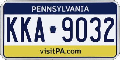 PA license plate KKA9032