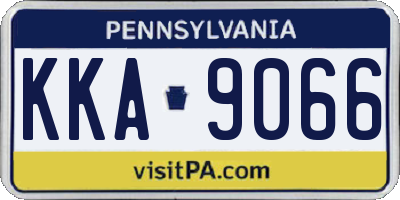 PA license plate KKA9066