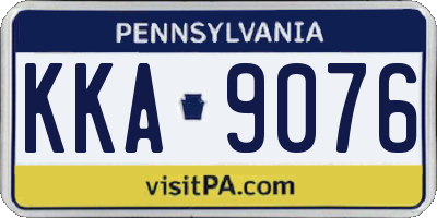 PA license plate KKA9076