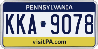 PA license plate KKA9078