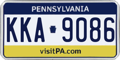 PA license plate KKA9086