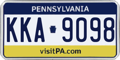 PA license plate KKA9098