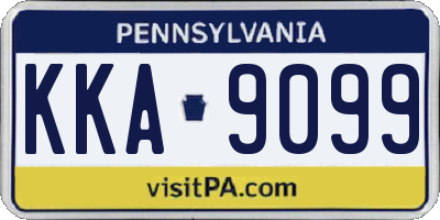 PA license plate KKA9099