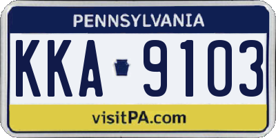 PA license plate KKA9103