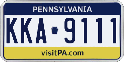 PA license plate KKA9111