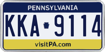 PA license plate KKA9114