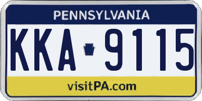 PA license plate KKA9115
