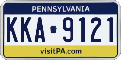 PA license plate KKA9121