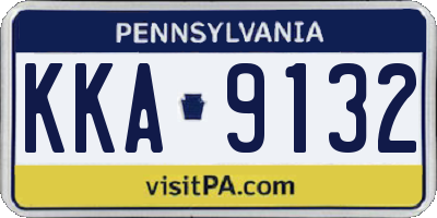 PA license plate KKA9132