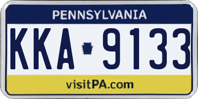 PA license plate KKA9133