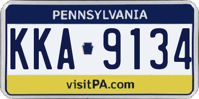 PA license plate KKA9134