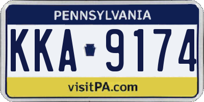 PA license plate KKA9174