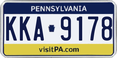 PA license plate KKA9178