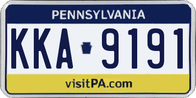 PA license plate KKA9191