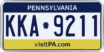 PA license plate KKA9211