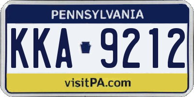 PA license plate KKA9212